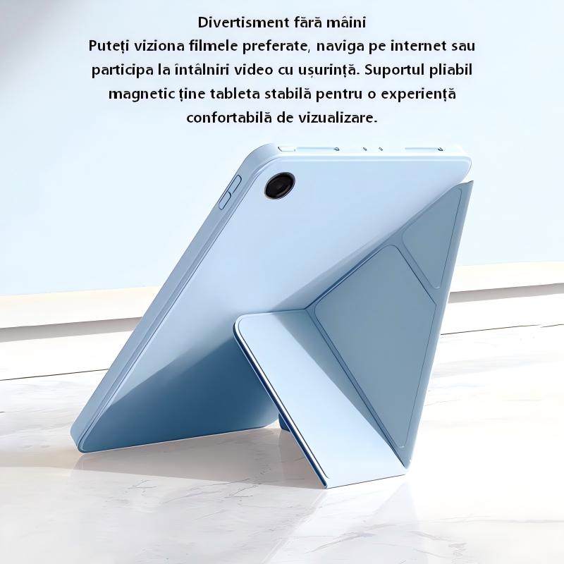 Husa pentru Samsung Galaxy Tab A11+/ A9+ Plus 11 Inch 2025, Husa tableta magnetica din silicon rezistenta la socuri, cu functie Auto Wake/Sleep. Mod Portret Peisaj, albastru