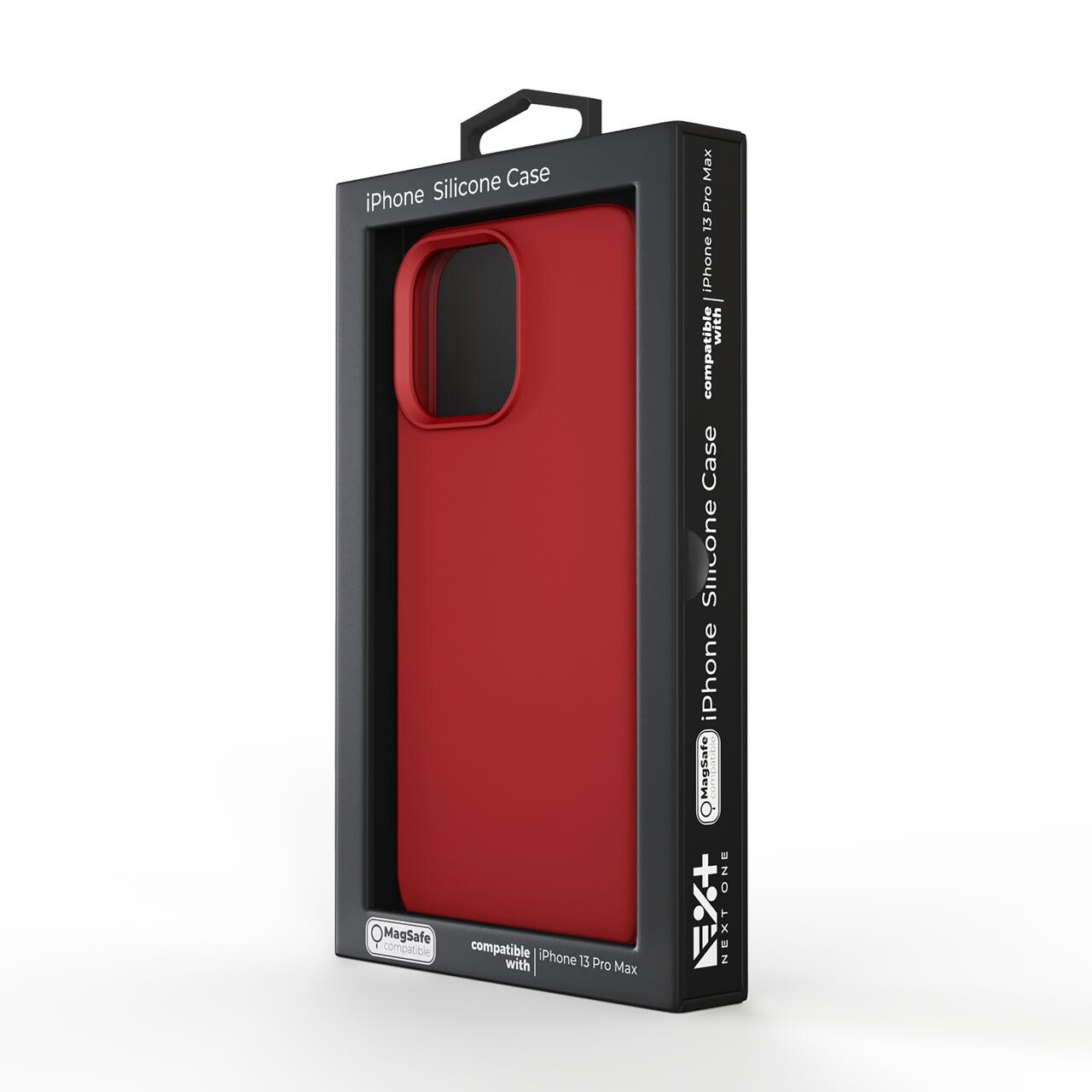 Husa de protectie Next One MagSafe Silicone Case pentru iPhone 13 Pro Max, Red