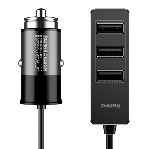 Incarcator auto Remax RCC401, 4xUSB, Fast Charge, Black