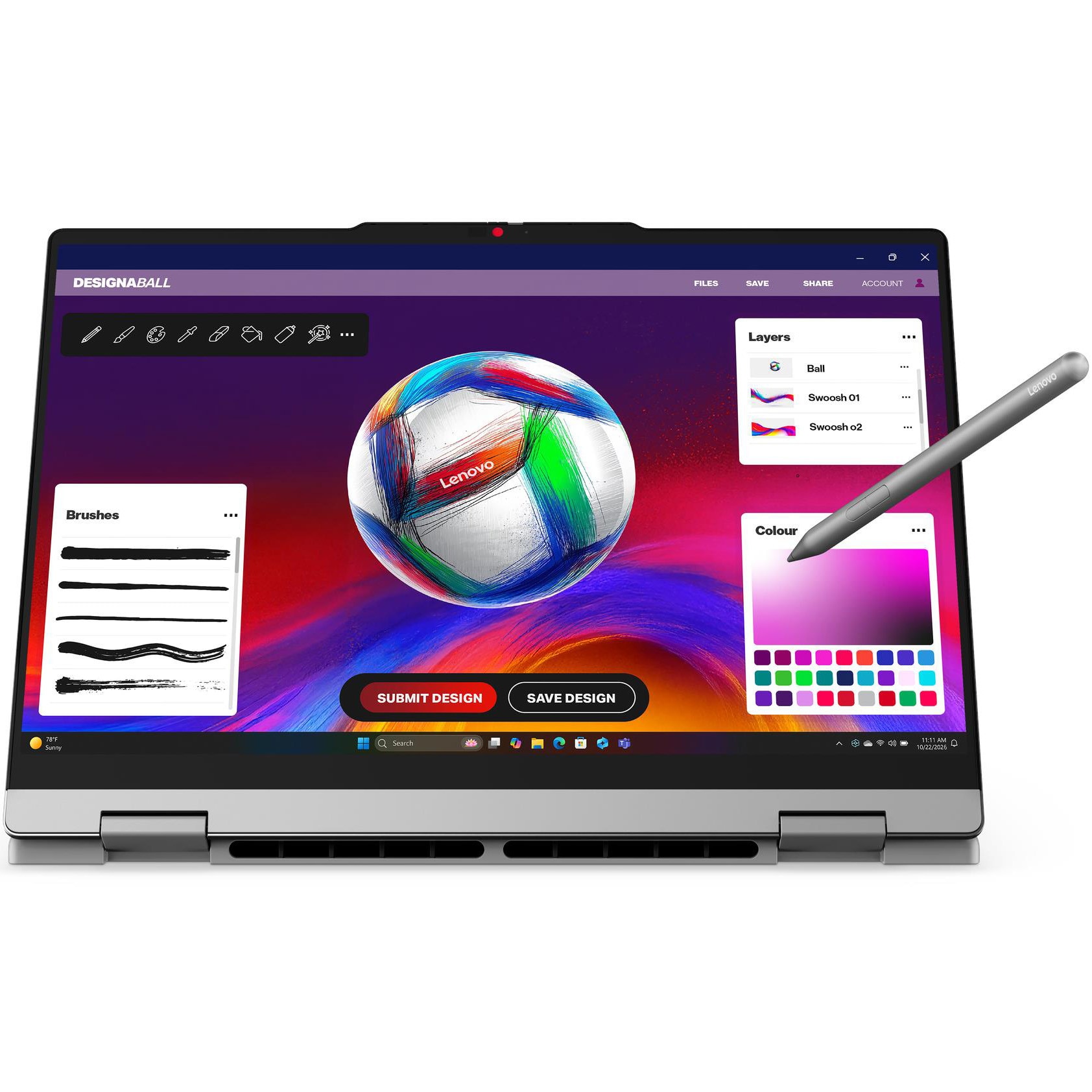 Laptop 2in1 Lenovo IdeaPad 5 14IPH11 (Procesor Intel Core Ultra 5 322 (12M Cache up to 4.40 GHz) 14'' WUXGA Touch 16GB DDR5 512GB