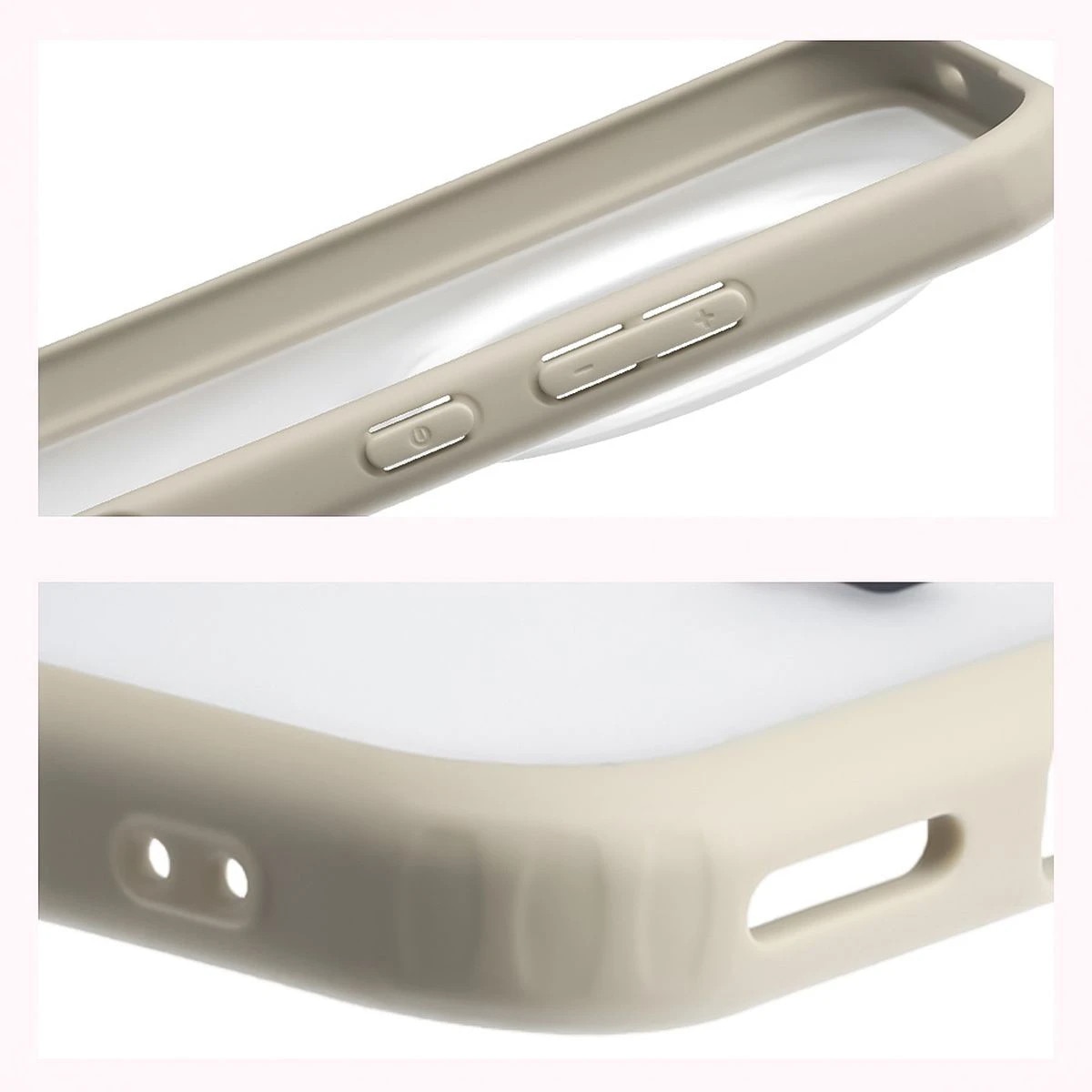 Husa, Bizon Case Angelo pentru Honor Magic8 Pro, Semi-Transparent Cu Rama Bej
