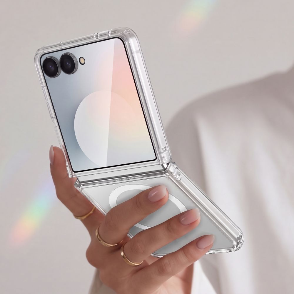 Carcasa Tech-Protect Flexair Hybrid cu MagSafe compatibila cu Samsung Galaxy Z Flip 8, Transparent