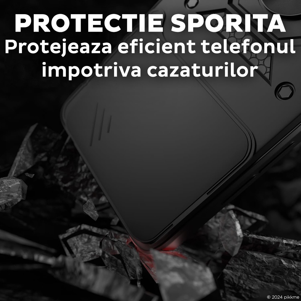 Husa pentru Xiaomi 17T Pro cu inel rotativ 360 Daden, Camshield series, Hybrid Antisoc, Slider pentru protectia camerei, Albastru