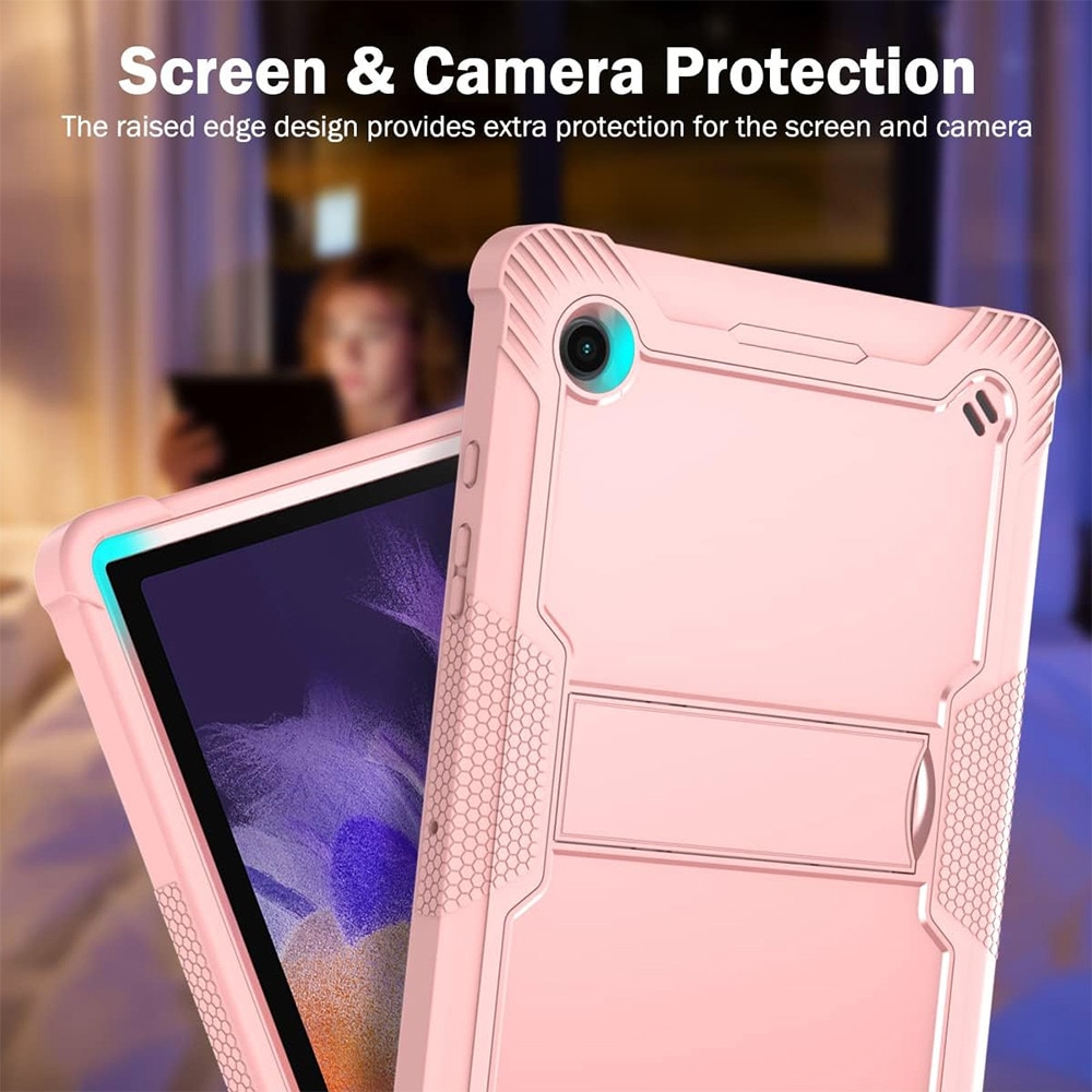 Husa Tableta 3-Layer TabAegis din Silicon cu Folie din Sticla pentru Samsung Galaxy Tab S9 FE Plus, Protectie FullBody 360° cu Functie de Stand, Military Grade Shockproof, Honeycomb Pattern Design, Roz