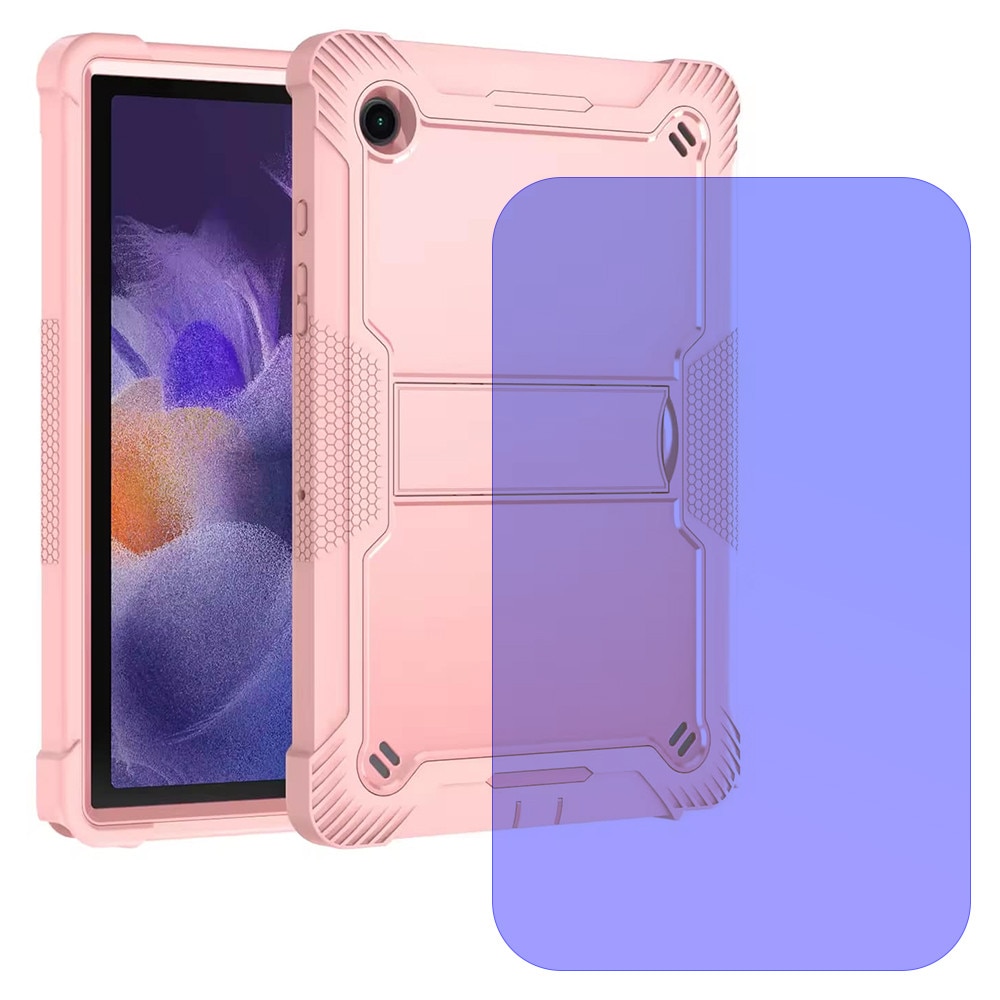 Husa Tableta 3-Layer TabAegis din Silicon cu Folie din Sticla pentru Samsung Galaxy Tab S9 FE Plus, Protectie FullBody 360° cu Functie de Stand, Military Grade Shockproof, Honeycomb Pattern Design, Roz