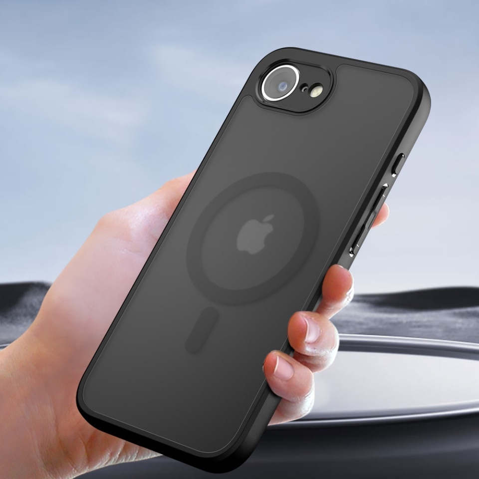 Husa pentru iPhone 11 Pro, SKYDDAR INNOVATION, PureFrost MagSafe, AntiSoc, set cu sticker, Negru frost