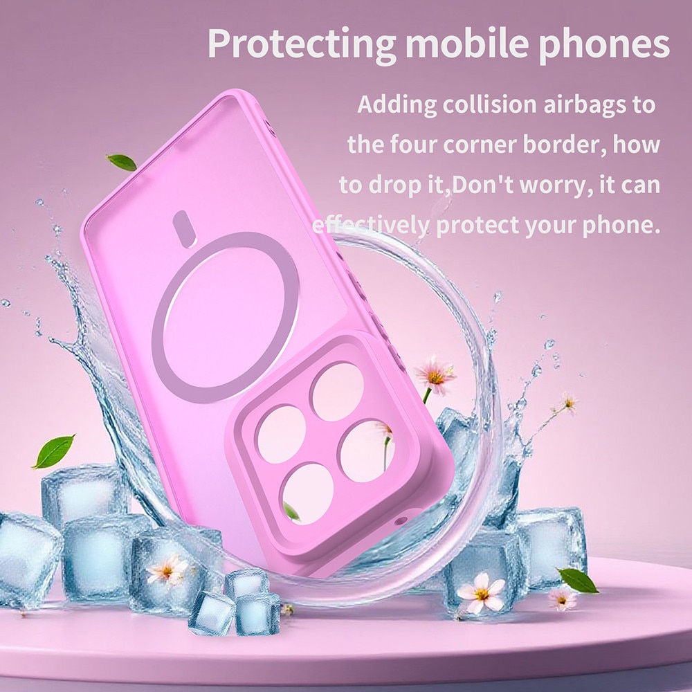 Husa pentru Motorola Edge 70 cu protectie pentru lentile si MagSafe EasyCharge, Ghost Series Anti-ingalbenire, frosted - roz
