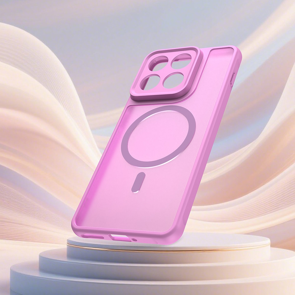 Husa pentru Motorola Edge 70 cu protectie pentru lentile si MagSafe EasyCharge, Ghost Series Anti-ingalbenire, frosted - roz
