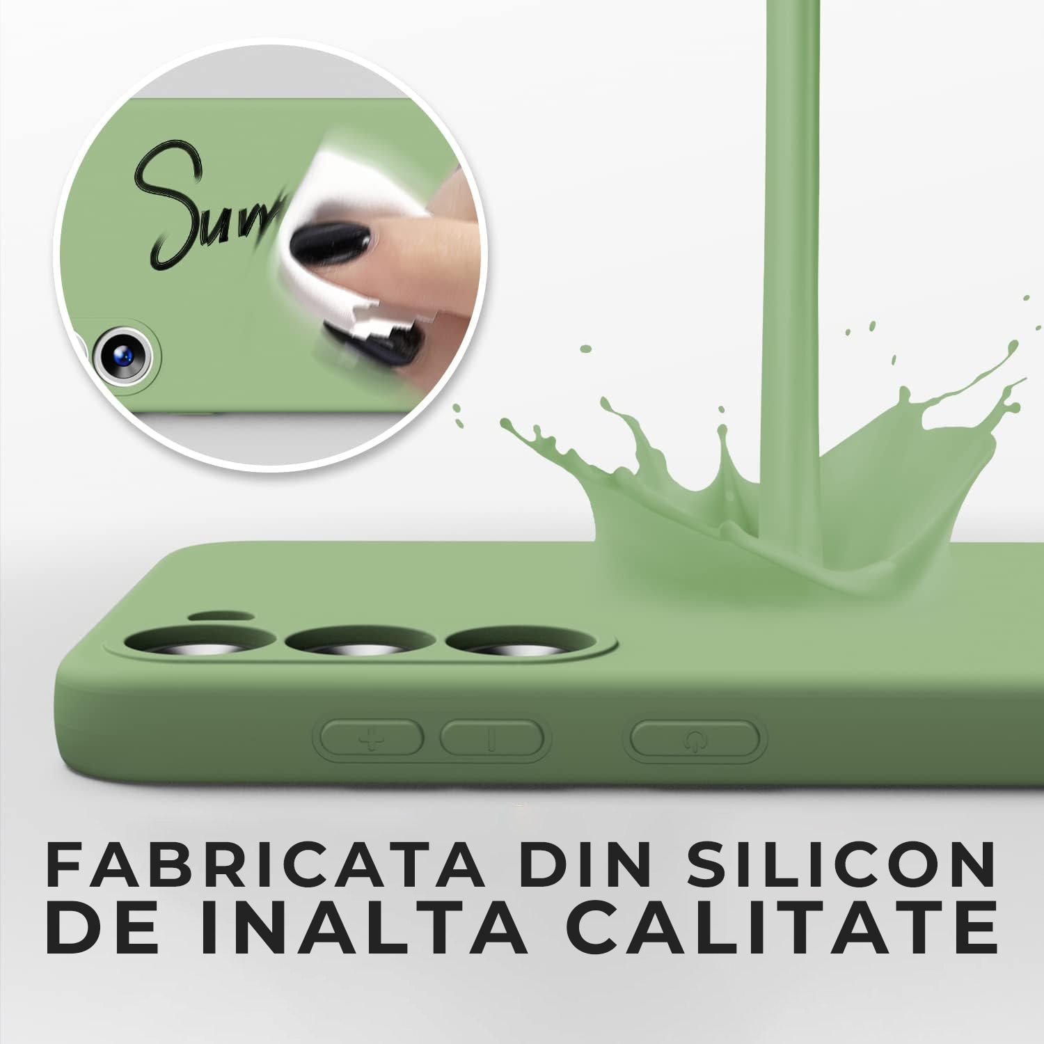 Husa pentru Samsung Galaxy S24 Premium Silicon Daden®, Protectie Camera, Antisoc, Calitate Premium, Verde