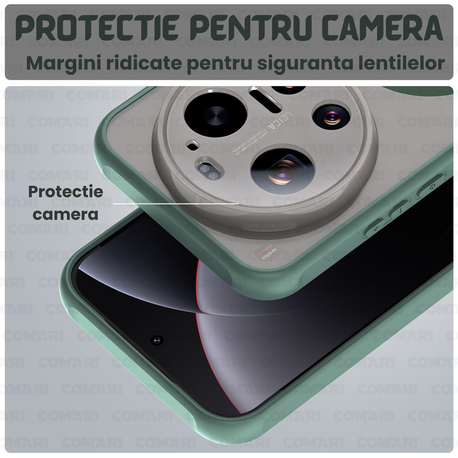 Husa pentru Xiaomi 17 Ultra Comari® Pulse, MagSafe, protectie anti-soc, design mat antiamprenta, bumpere ranforsate, protectie camera, Verde