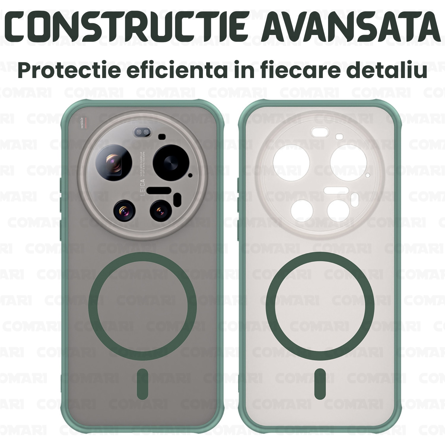 Husa pentru Xiaomi 17 Ultra Comari® Pulse, MagSafe, protectie anti-soc, design mat antiamprenta, bumpere ranforsate, protectie camera, Verde