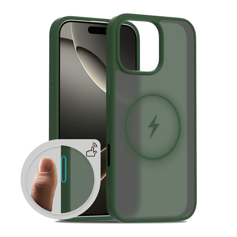 Husa telefon pentru iPhone 16 Pro, protectie socuri, mata, verde, TPU