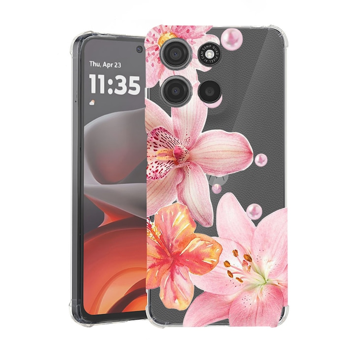 BestCase® Husa Anti Shock Compatibila cu Motorola Edge 60 Pro, Floral - Aesthetic Elegant Orchid, 2052054 AS 2062
