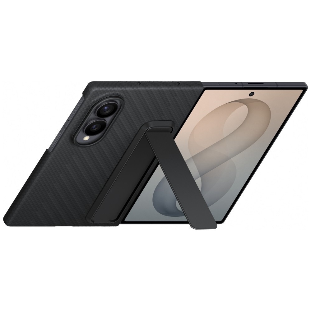 Carcasa Samsung Carbon Standing Case compatibila cu Samsung Galaxy Z Fold 8, Negru