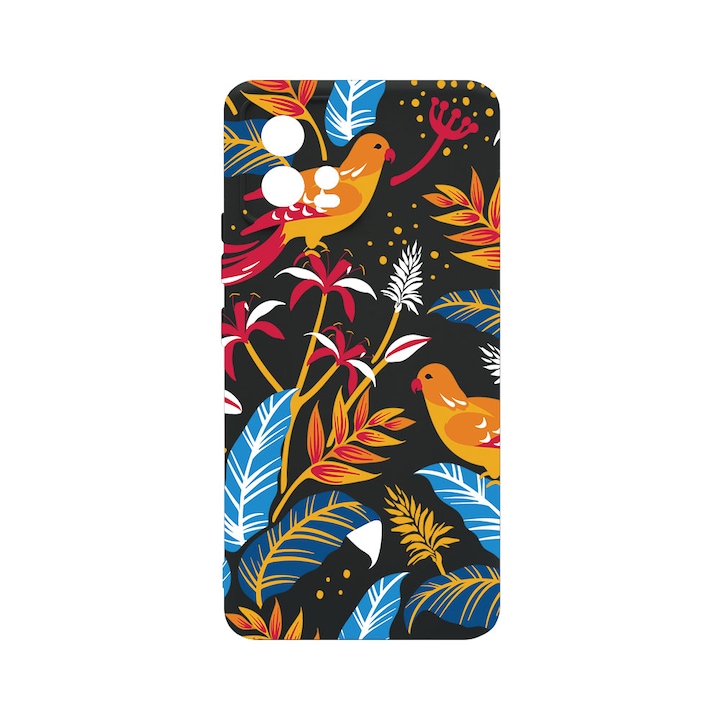 Husa BestCase® Slim SIlicon 0.8MM, Compatibila Cu Motorola Moto G72, Colored Birds, Protectie Camera, Rezistenta la uzura, c-B 769