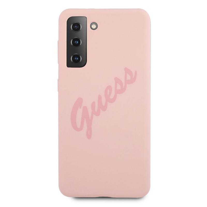 Husa de protectie Guess Vintage Script pentru Samsung Galaxy S21+ 5G, Roz