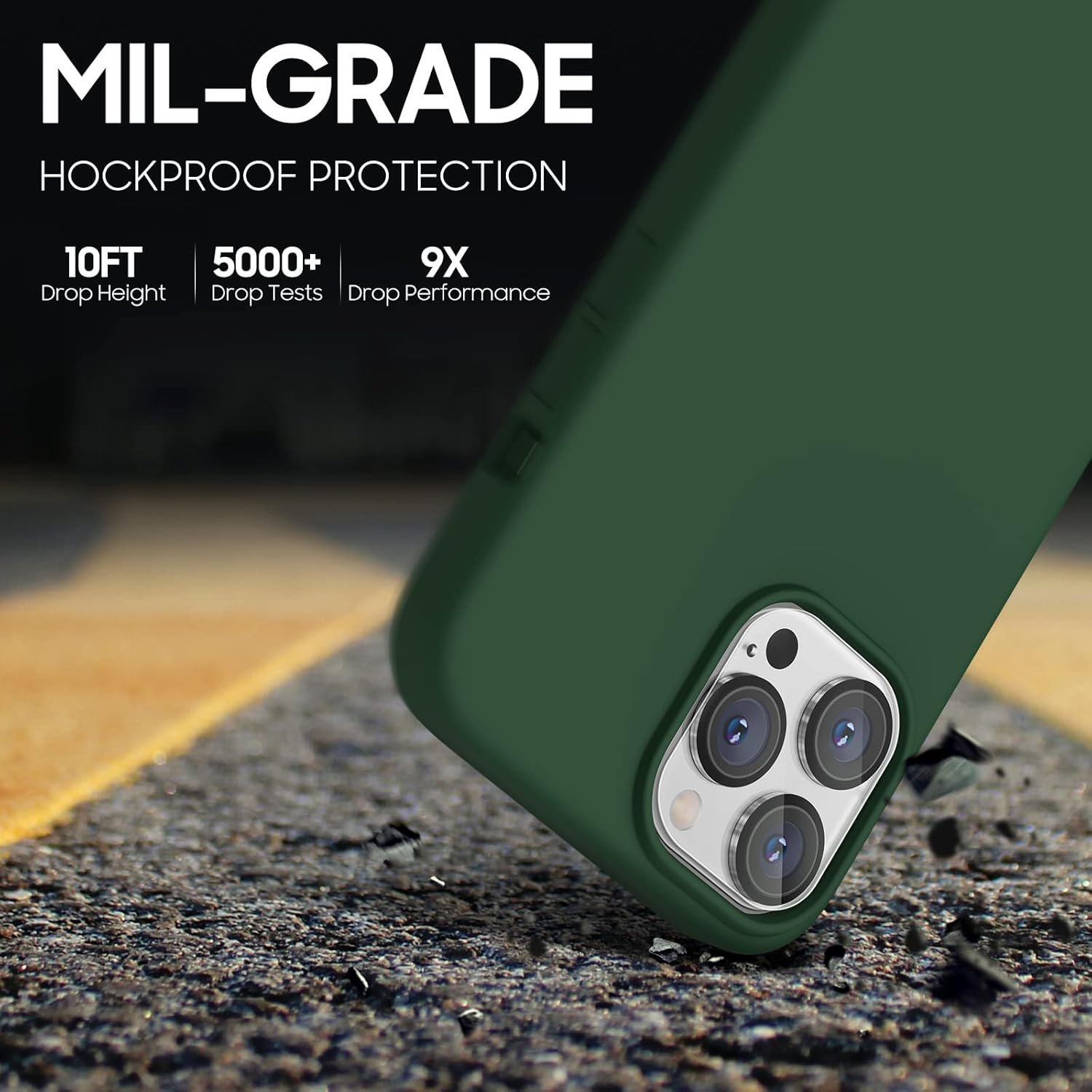 Husa compatibila iPhone 15 Pro, cuoare Verde, silicon, design elegant, rezistenta la socuri, protectie camere si margine ecran