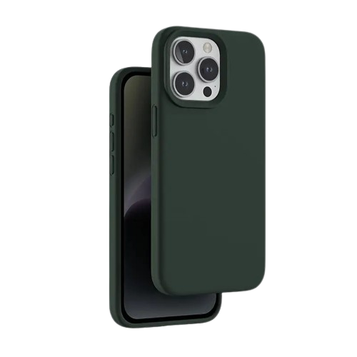 Husa compatibila iPhone 15 Pro, cuoare Verde, silicon, design elegant, rezistenta la socuri, protectie camere si margine ecran