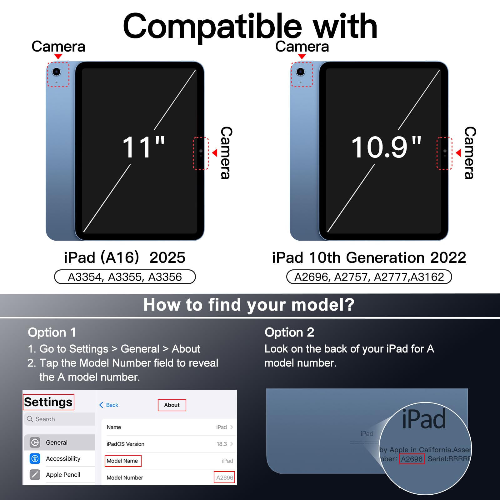 Husa Tableta Pentru iPad 11th/10th Gen, Detasabila Magnetic Cu Suport Pen, Rotire 360 Grade, Negru