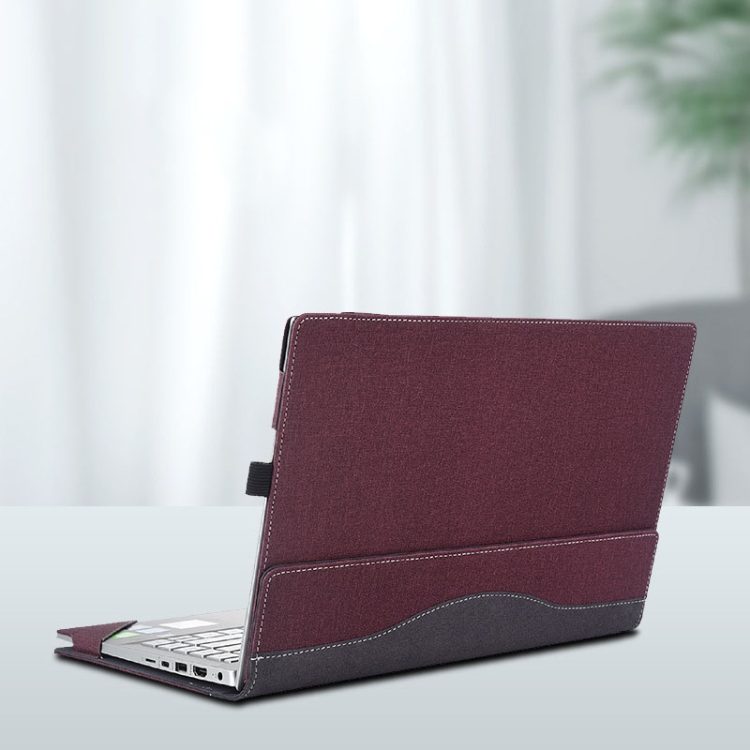Husa protectie laptop 15 inch, piele PU, microfibra, negru