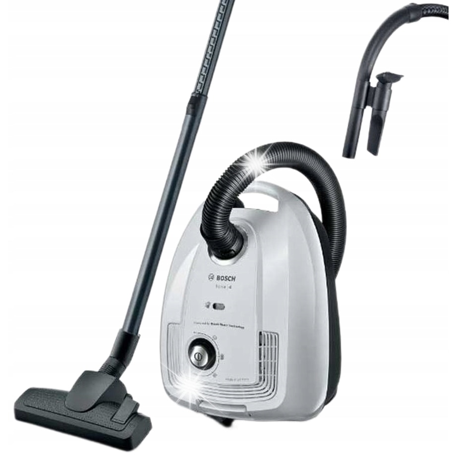 Aspirator cu sac Bosch BGL 38WH2, 600W, filtru HEPA, alb, 10m raza de actiune