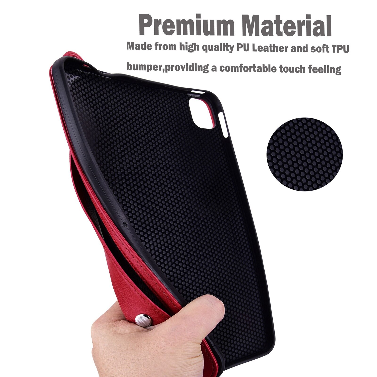 Husa tableta pentru Amazon Kindle Scribe 10.2 2024, spate din piele TPU, carcasa cu bratara, rosu