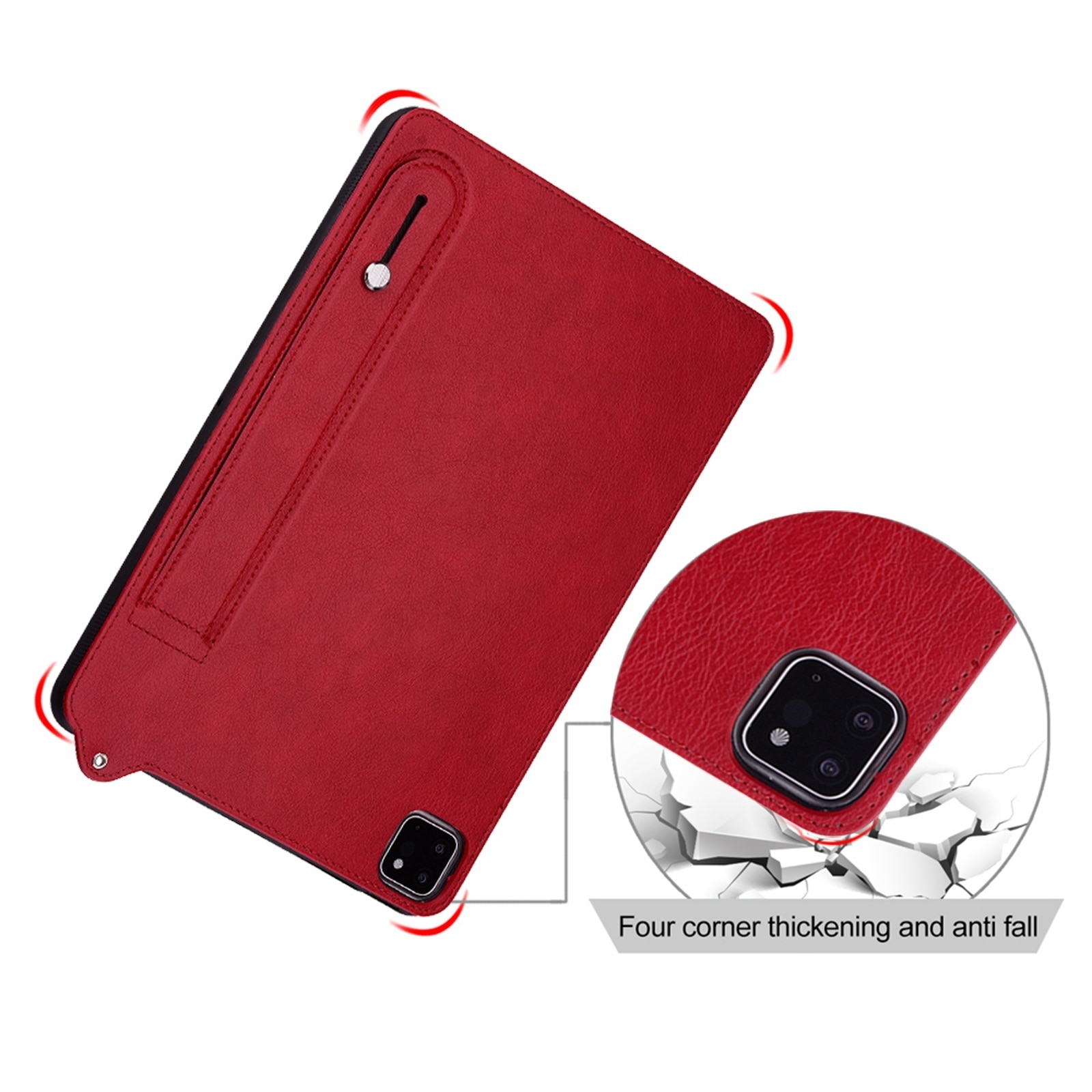 Husa tableta pentru Amazon Kindle Scribe 10.2 2024, spate din piele TPU, carcasa cu bratara, rosu