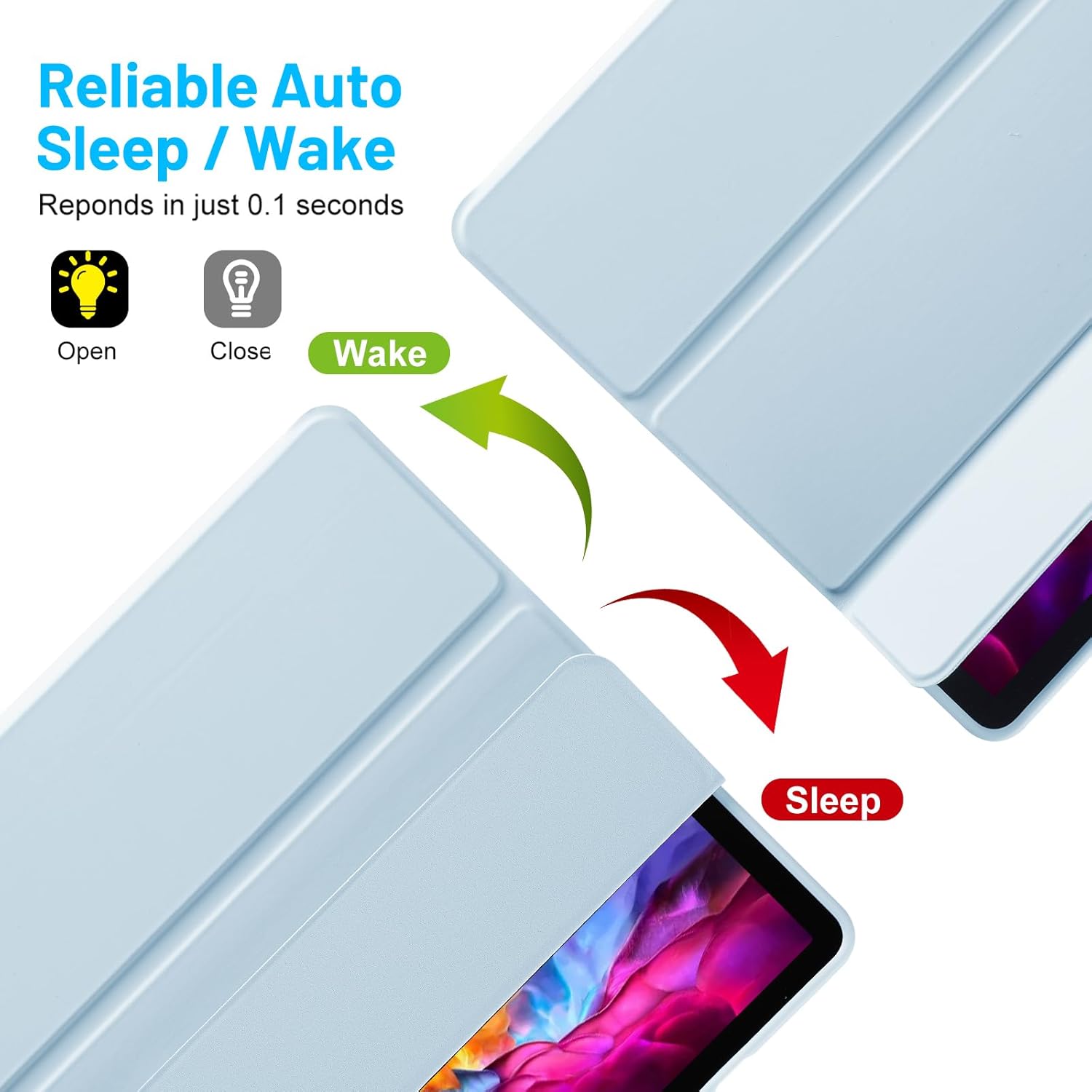 Husa pentru Samsung Galaxy Tab S10+/S9+/S9Fe+, 12.4", Sigloo, UltraSlim tip stand functie sleep/wake-up si slot pentru S-Pen Blue