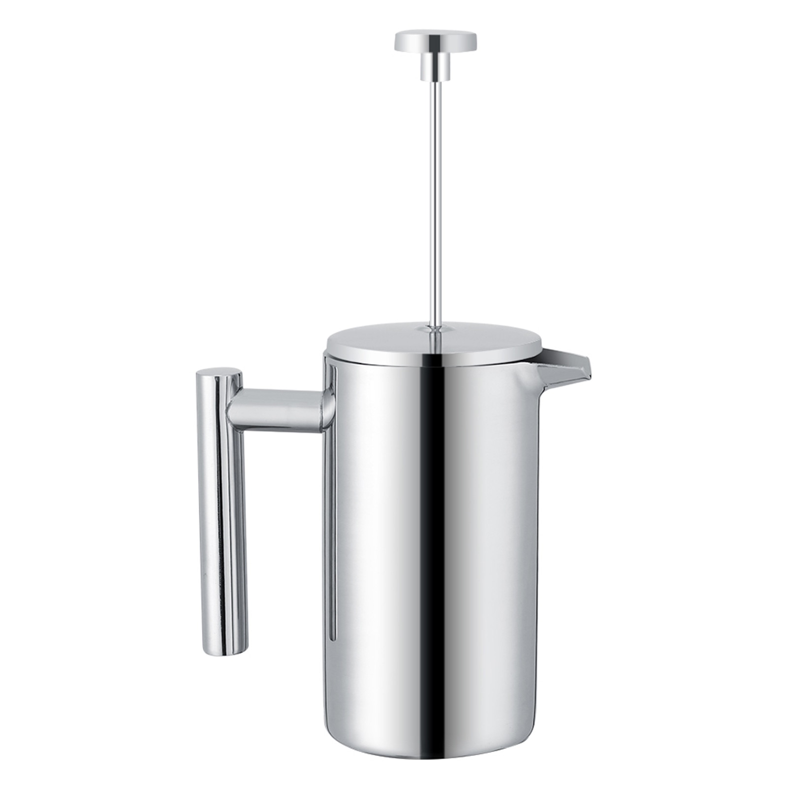 Presa franceza pentru cafea ECJ-2131, din otel inox dublu-strat, izolare termica, filtru eficient, argintiu, 350 ml