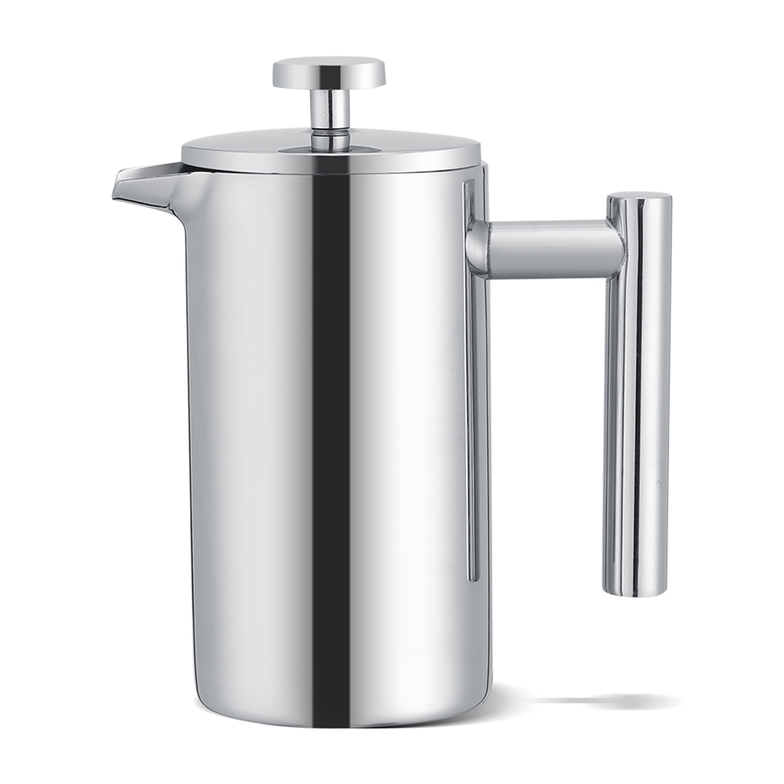Presa franceza pentru cafea ECJ-2131, din otel inox dublu-strat, izolare termica, filtru eficient, argintiu, 350 ml