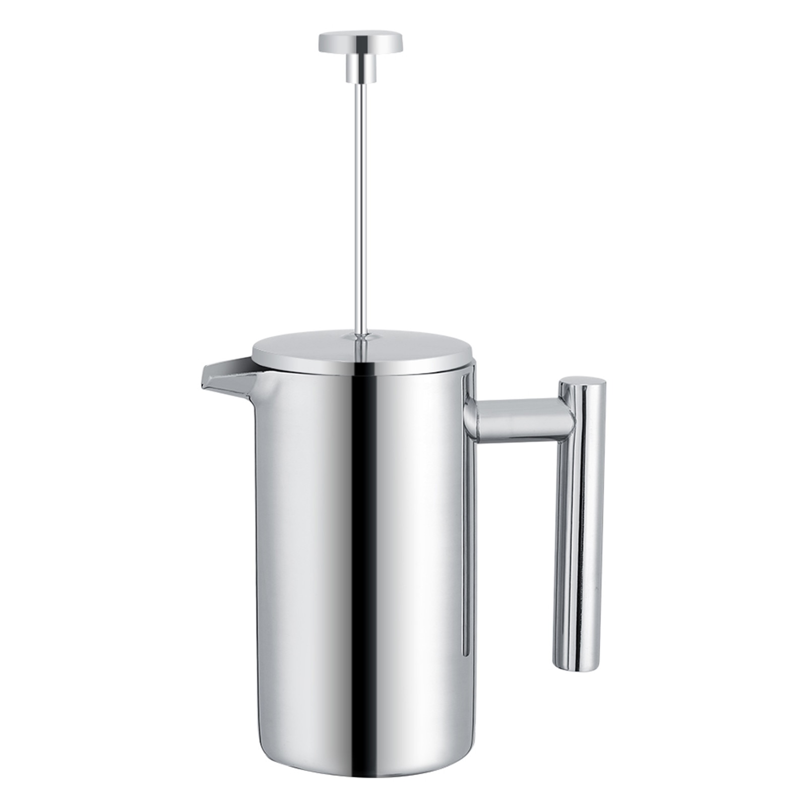Presa franceza pentru cafea ECJ-2131, din otel inox dublu-strat, izolare termica, filtru eficient, argintiu, 350 ml