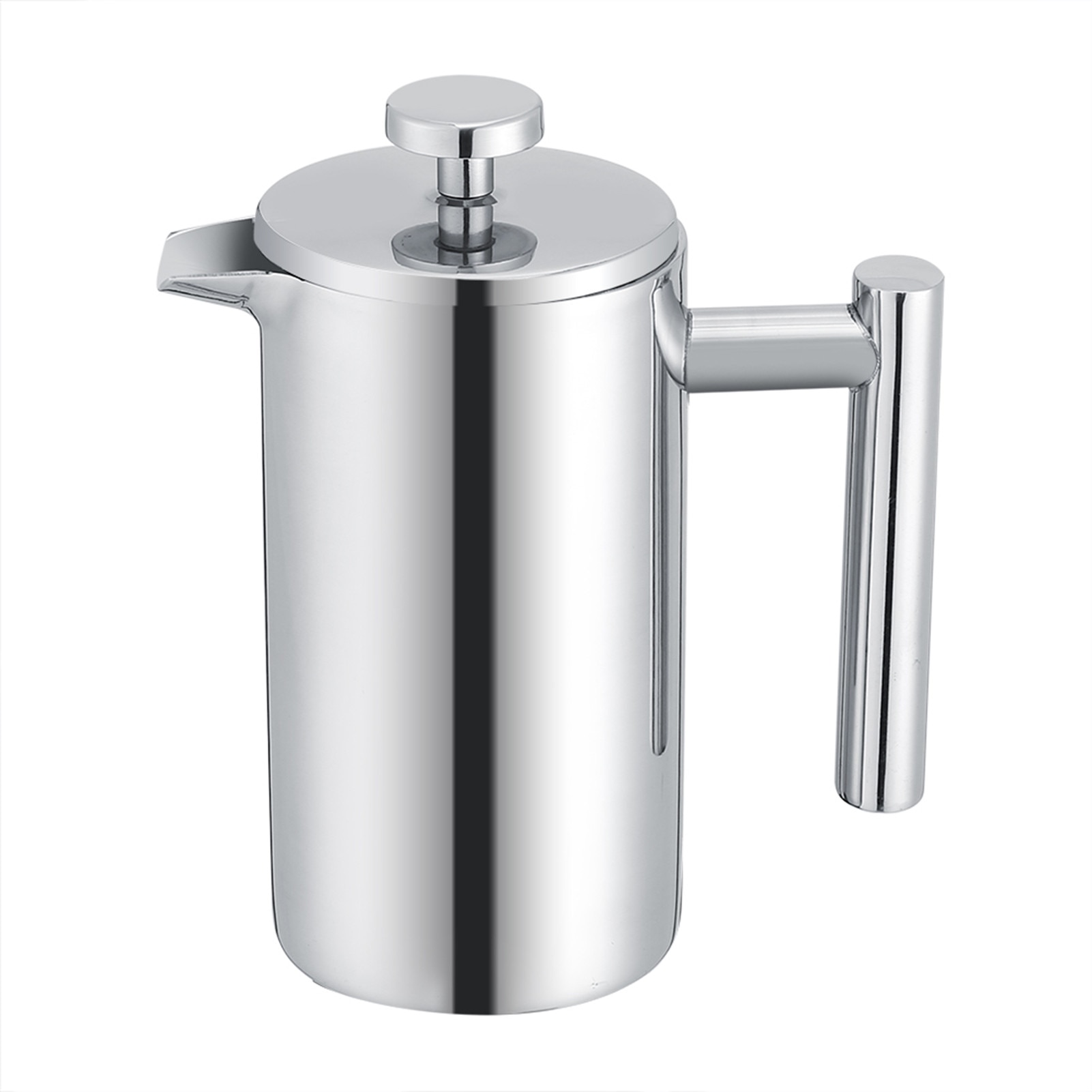 Presa franceza pentru cafea ECJ-2131, din otel inox dublu-strat, izolare termica, filtru eficient, argintiu, 350 ml
