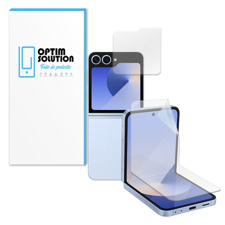 Folie Hydrogel Regenerabil MATTE Ecran Fata-Spate pentru Samsung Galaxy Z Flip8 / Flip 8, High Sensitivity, Textura Mata, HD Clarity, NoReflexion, Shock Absorption, Flexible Hydro-Crystal, Elite Class Protection, Clear
