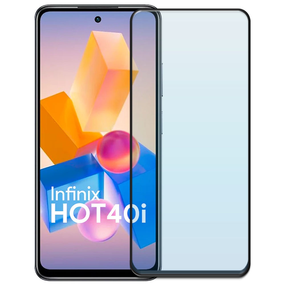 Folie din sticla securizata pentru Infinix HOT 40i, HAMSTERBOX Glass Shield, Protectie completa ecran, Full face, Aplicare rapida, Case Friendly, Transparenta