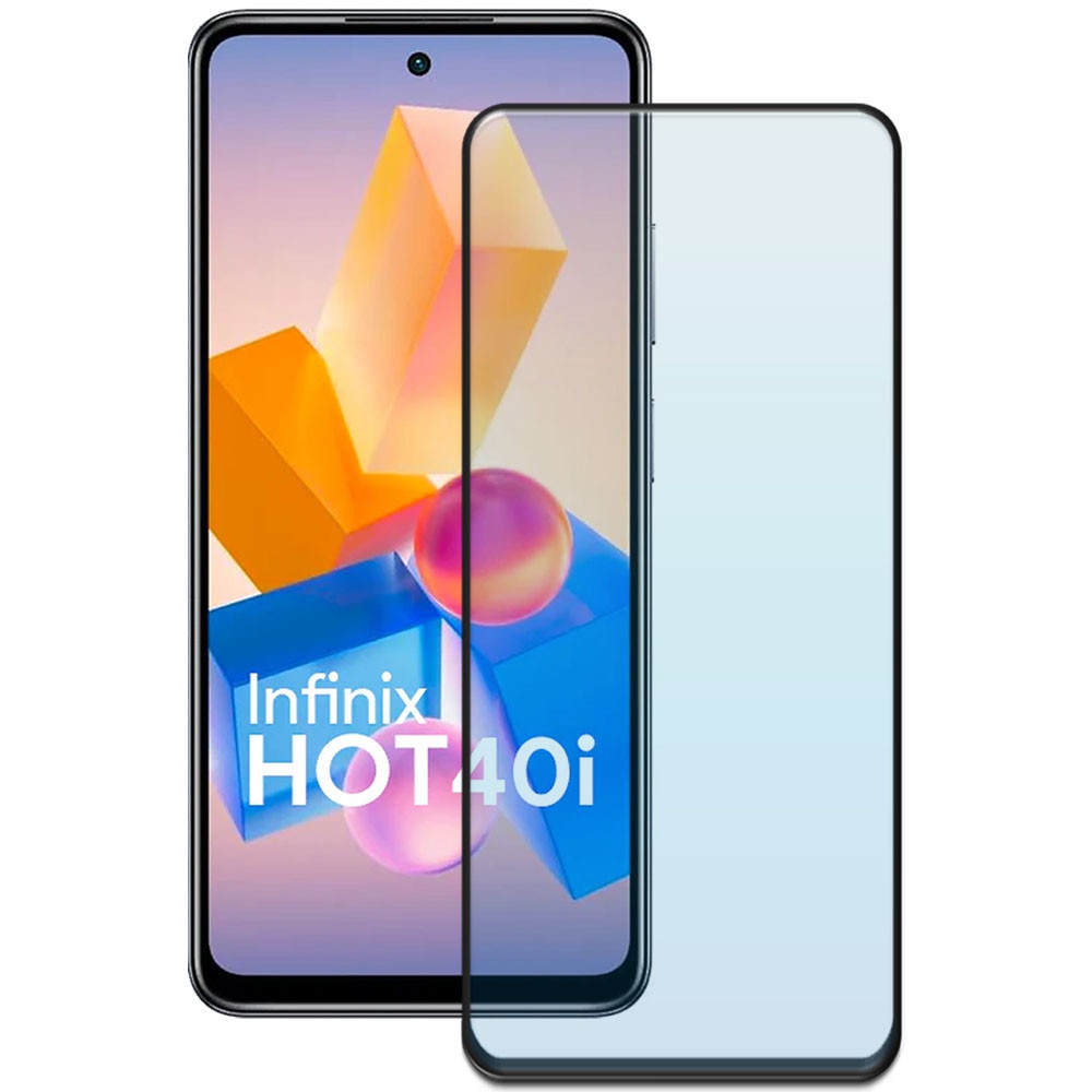 Folie din sticla securizata pentru Infinix HOT 40i, HAMSTERBOX Glass Shield, Protectie completa ecran, Full face, Aplicare rapida, Case Friendly, Transparenta
