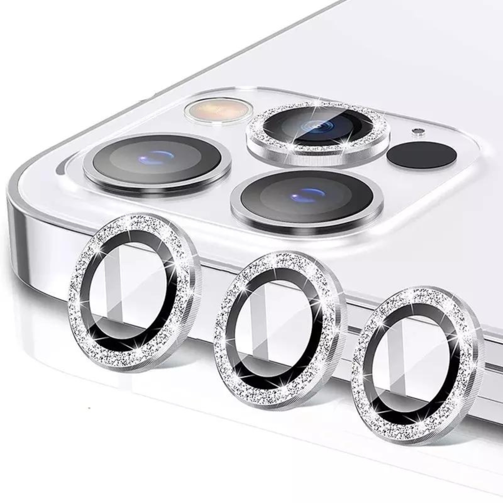 Protectie Camera Diamond Style Silver pentru iPhone 14/ 14 Plus
