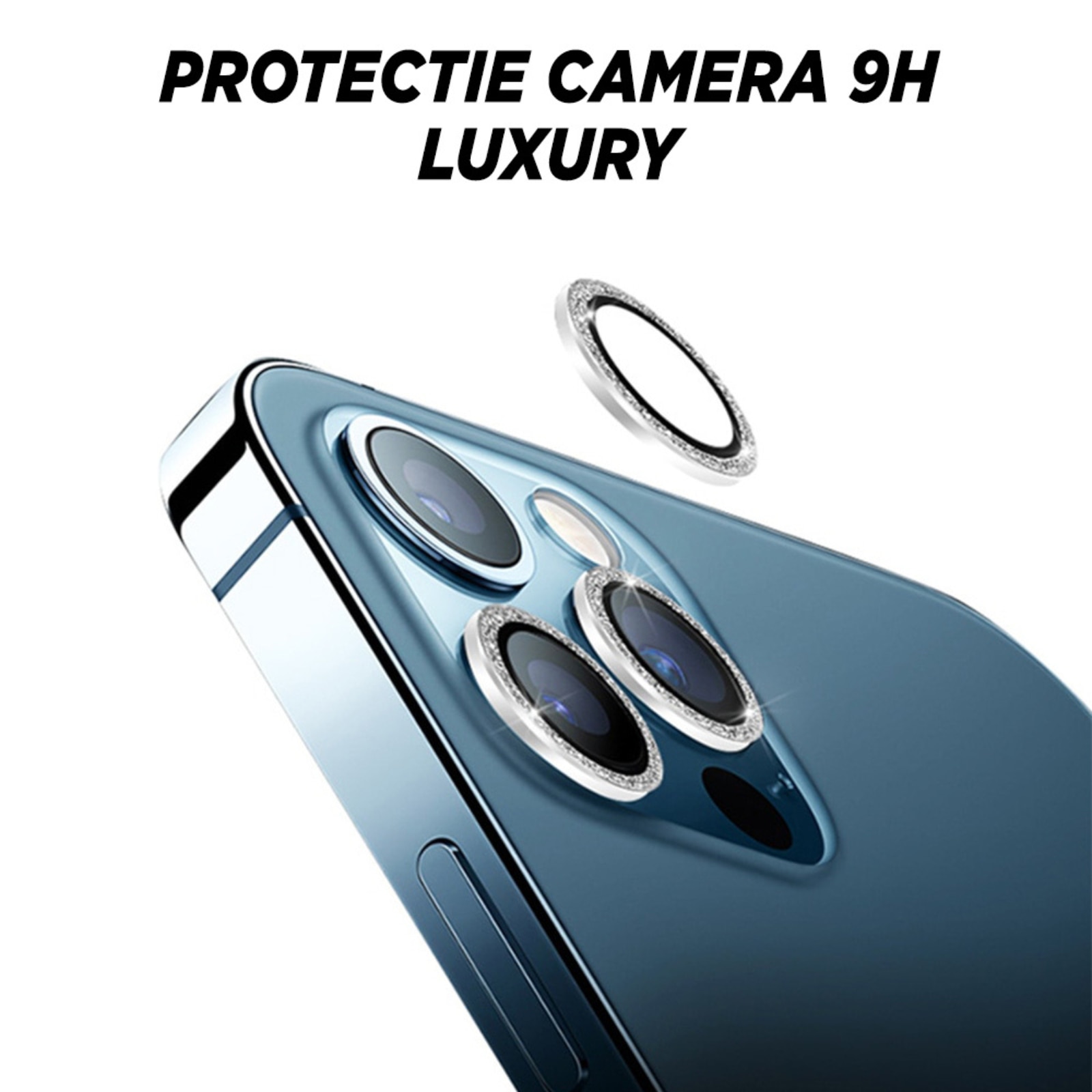 Protectie Camera Diamond Style Silver pentru iPhone 14/ 14 Plus