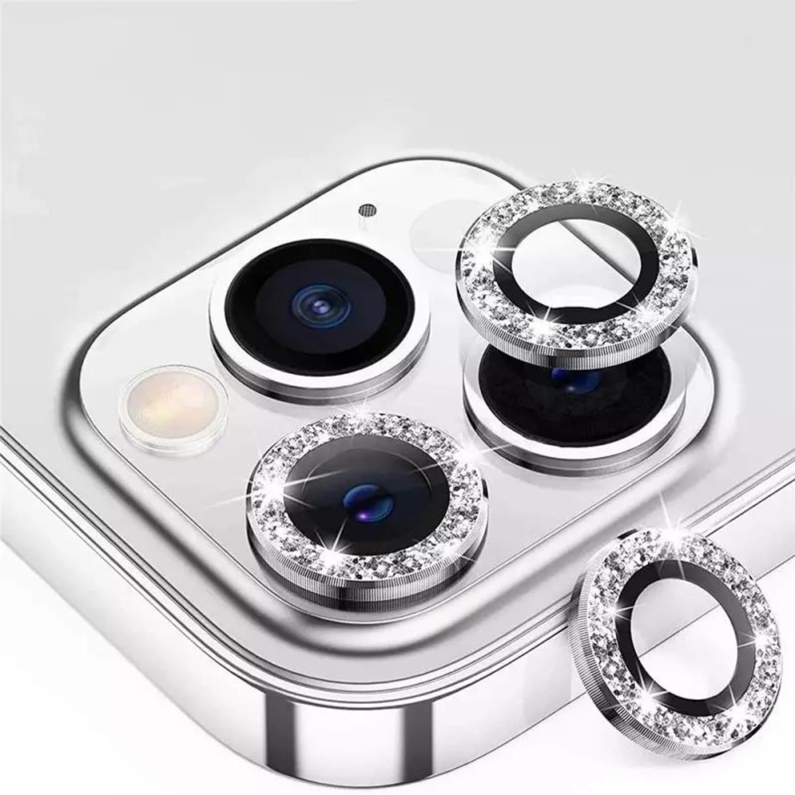 Protectie Camera Diamond Style Silver pentru iPhone 14/ 14 Plus