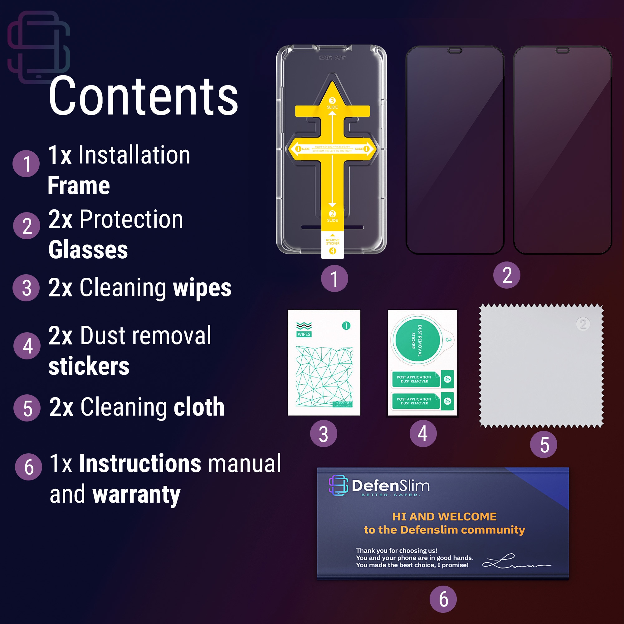 Set 2 Folii sticla pentru iPhone 12 Mini, Full Cover 3D, DefenSlim, instalare usoara si rapida cu dispozitiv de potrivire automata in 30 sec cu Easy Install Kit patentat, protectie telefon