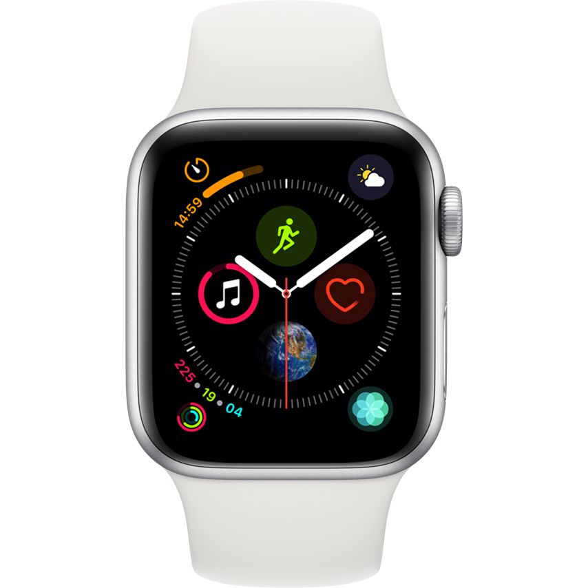 Ceas Smartwatch Apple Watch Series 4, GPS, 40 mm, Silver Aluminium Case, White Sport Band