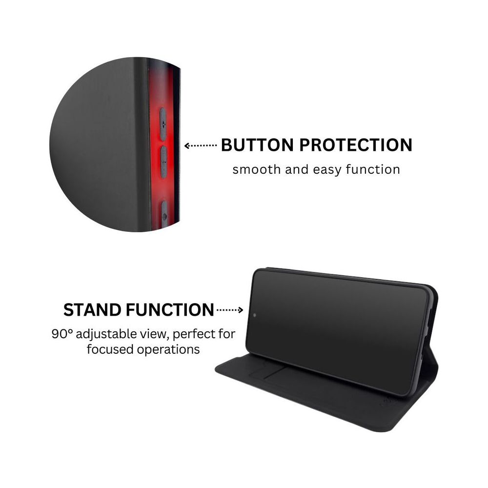 Husa de protectie tip carte CENTO Soho compatibila cu Motorola Moto G35 Negru Premium, Inchidere magnetica, Protectie Sporita, Anti soc, Anti zgarieturi, Functie de stand