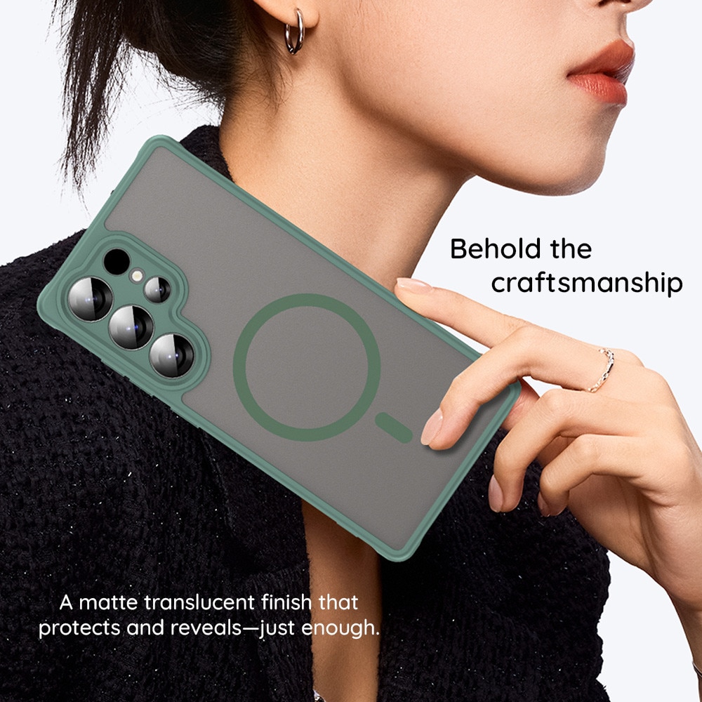 Husa MagSafe pentru Xiaomi 17 Ultra, Accesorio HaloFrost II, Green