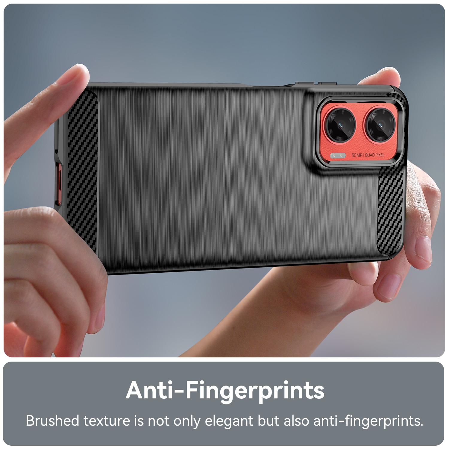 Husa telefon, pentru Motorola Moto G35 5G De inalta calitate subtire si usoara periata confortabila TPU Soft Feel, Carbon Fiber Negru