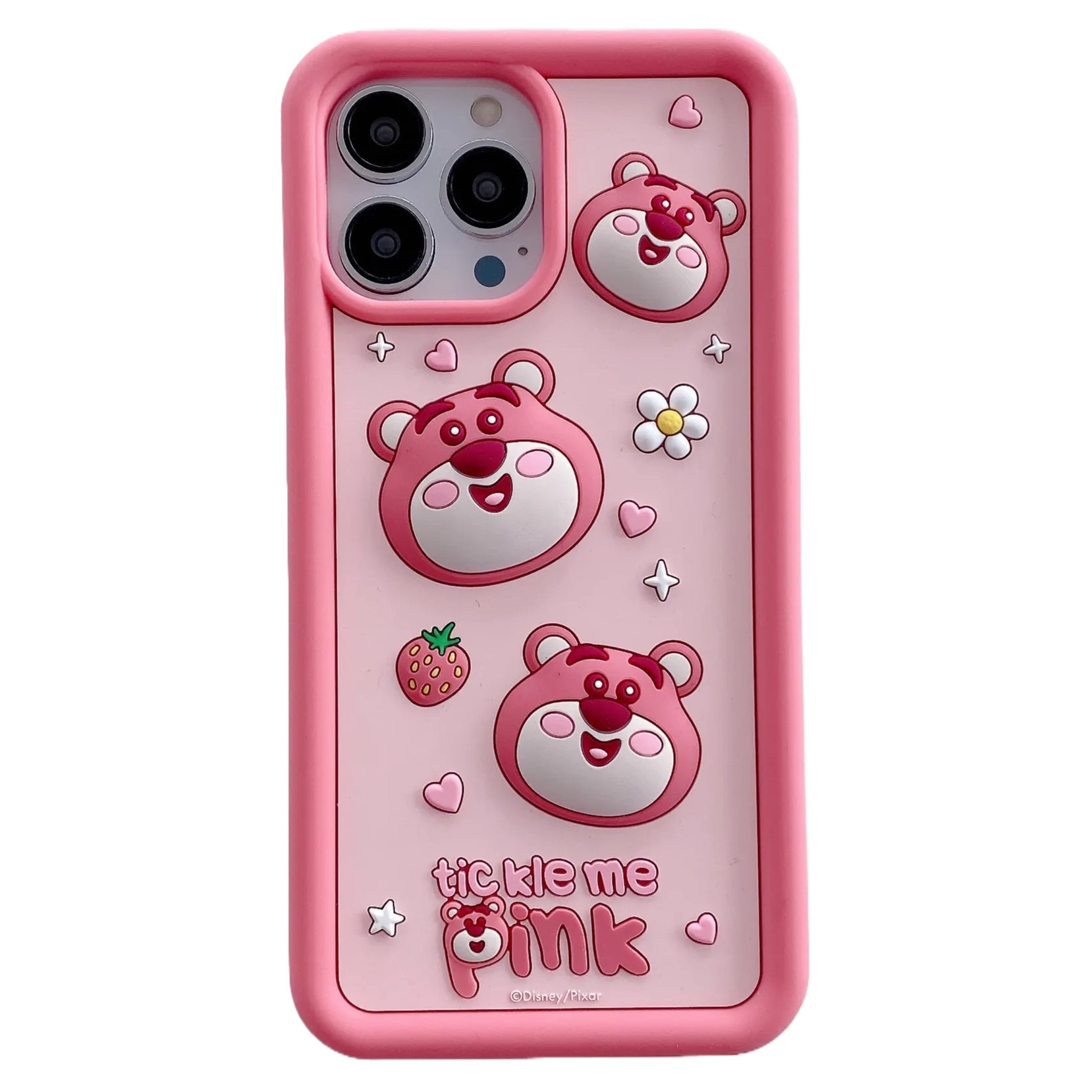 Husa de telefon draguta Lotso 3D cu capsuni, compatibila cu iPhone 13 Pro