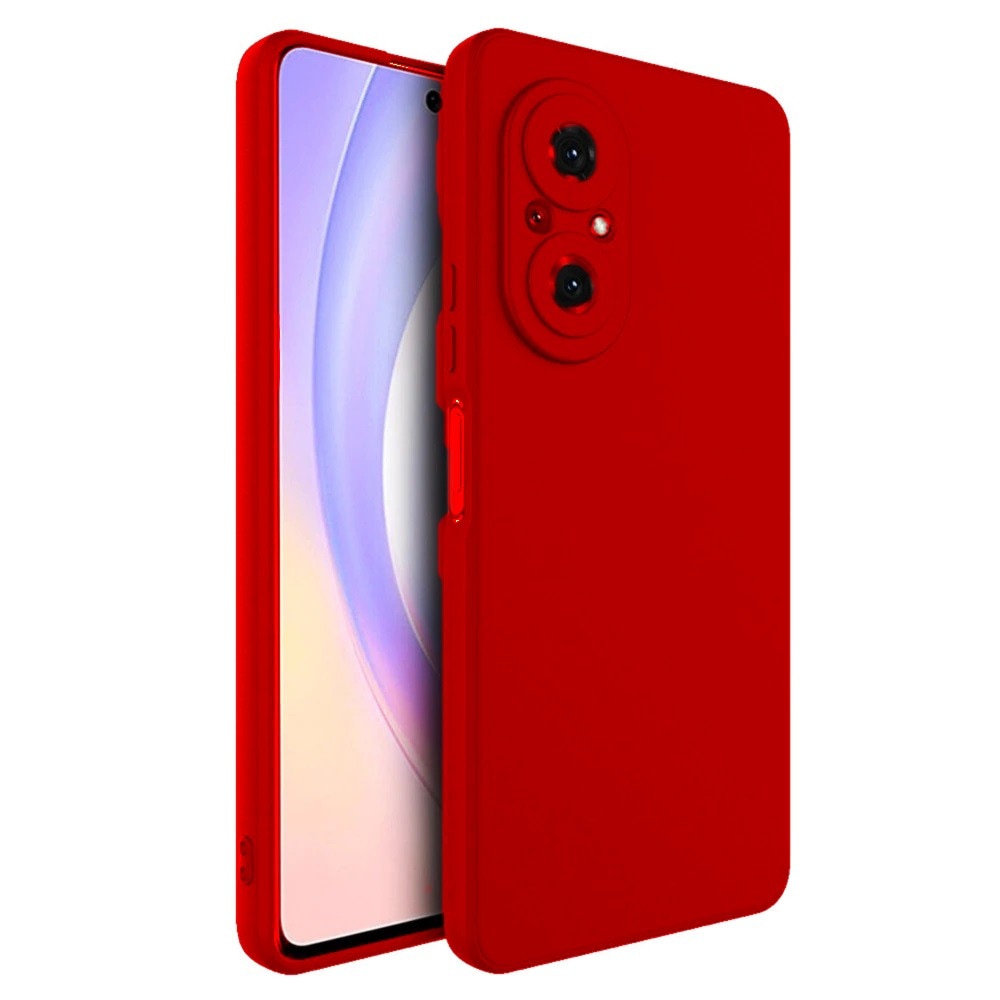 Husa pentru Huawei NOVA 9 SE, Flippy, Liquid Silicone, cu Microfibra pe interior, Protectie Antisoc, Rosu