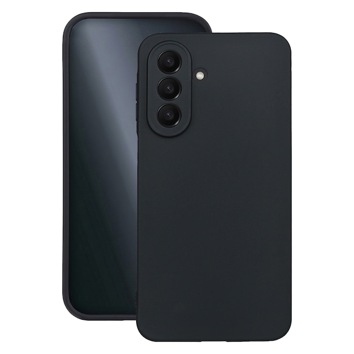 BestCase® Husa TPU Ultra Slim 0.8mm + Folie de sticla inculsa, Compatibila cu Samsung Galaxy A27 5G, Protectie Camera, Rezistenta la uzura, Negru mat