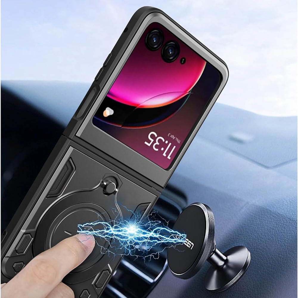 Husa Protectie pentru Motorola Razr 60 Ultra, N21, Otel inoxidabil, Deep Dark