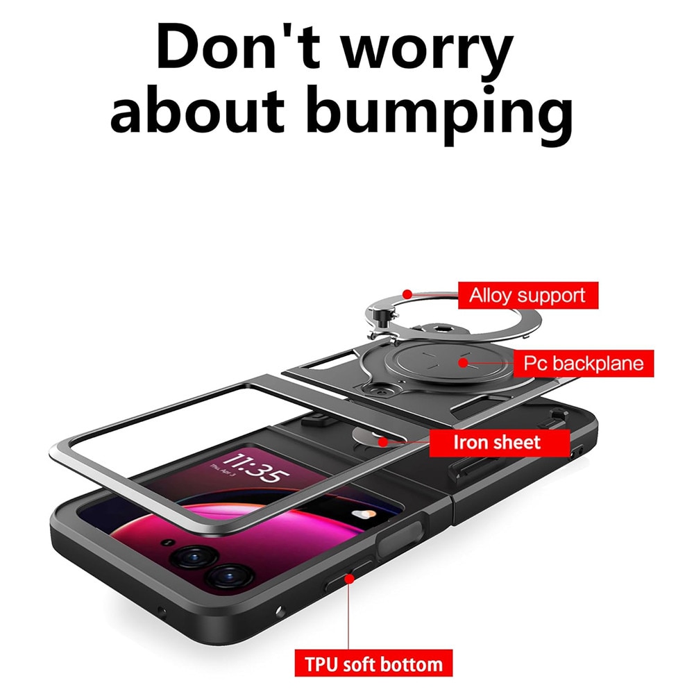 Husa Protectie pentru Motorola Razr 60 Ultra, N21, Otel inoxidabil, Deep Dark