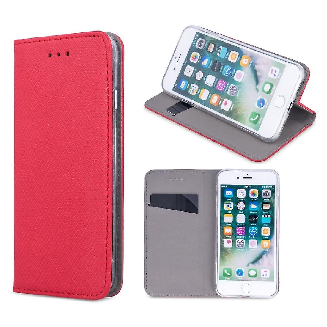 Husa tip carte pentru Huawei Y6p, Smart Magnet, Red