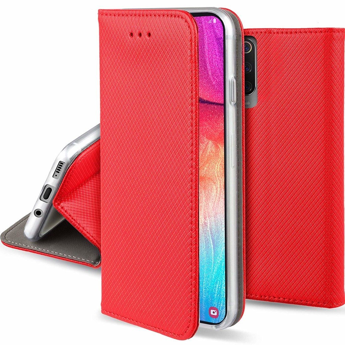 Husa tip carte pentru Huawei Y6p, Smart Magnet, Red